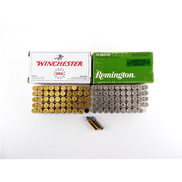 ASSORTED WINCHESTER AND REMINGTON .38 SPL AMMO LOT