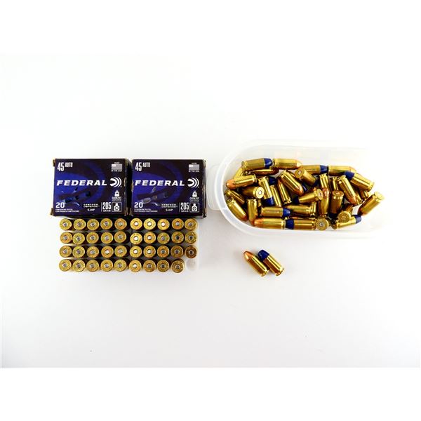 ASSORTED FEDERAL AND HORNADY .45 AUTO AMMO LOT