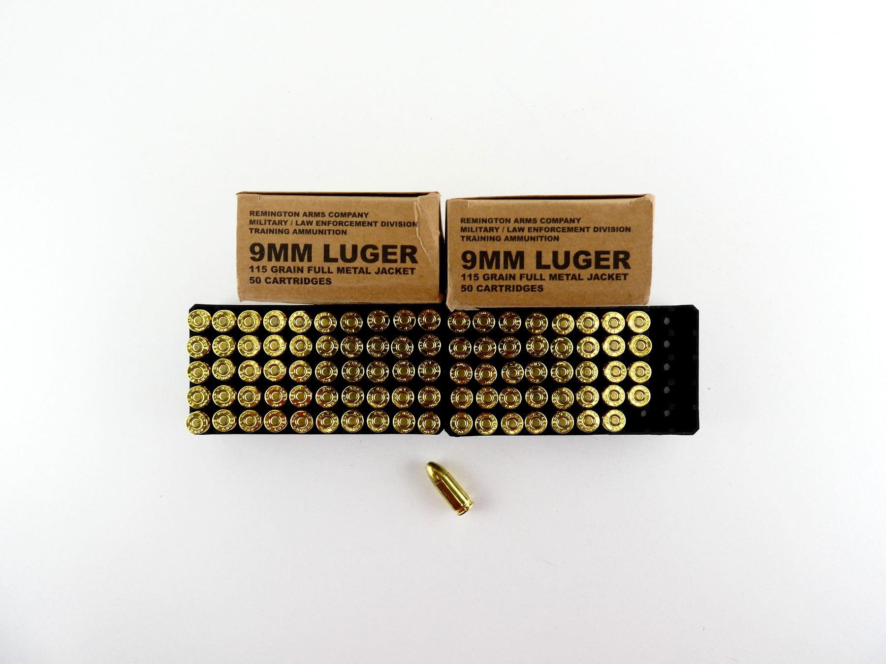 Police Training Rounds REMINGTON MILITARY / LAW ENFORCEMENT TRAINING 9MM LUGER AMMO LOT