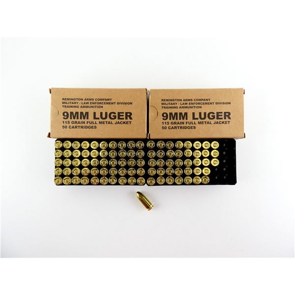 REMINGTON MILITARY / LAW ENFORCEMENT TRAINING 9MM LUGER AMMO LOT