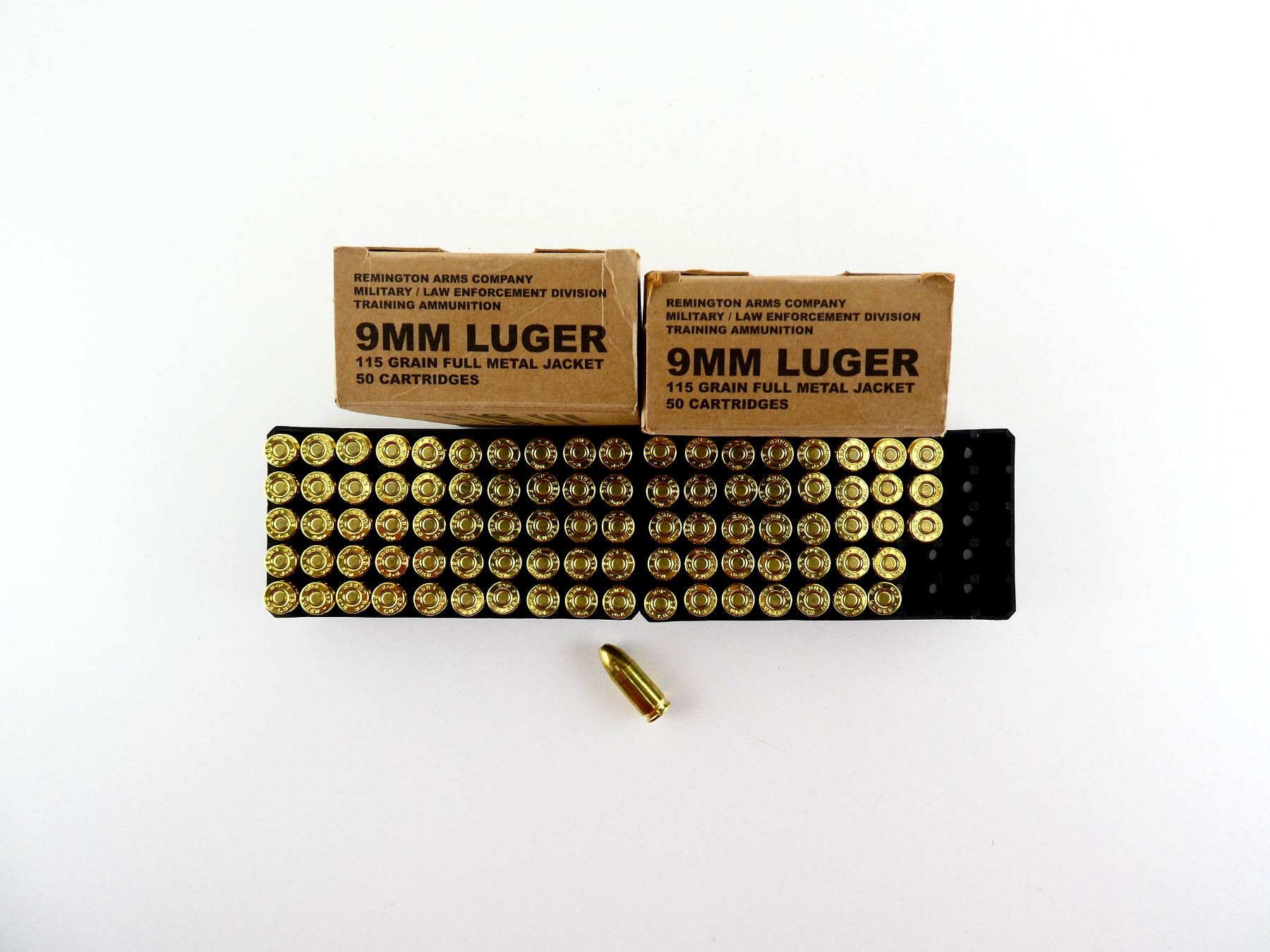 Police Training Rounds REMINGTON MILITARY / LAW ENFORCEMENT TRAINING 9MM LUGER AMMO LOT