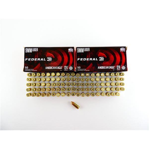 FEDERAL AMERICAN EAGLE 9MM LUGER AMMO LOT