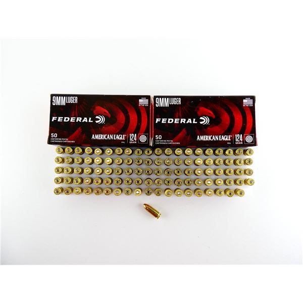 FEDERAL AMERICAN EAGLE 9MM LUGER AMMO LOT