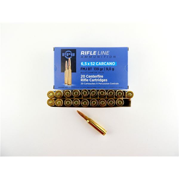 PPU 6.5X52 CARCANO AMMO LOT