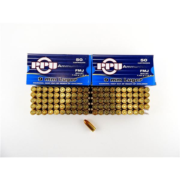 PPU 9MM LUGER AMMO LOT