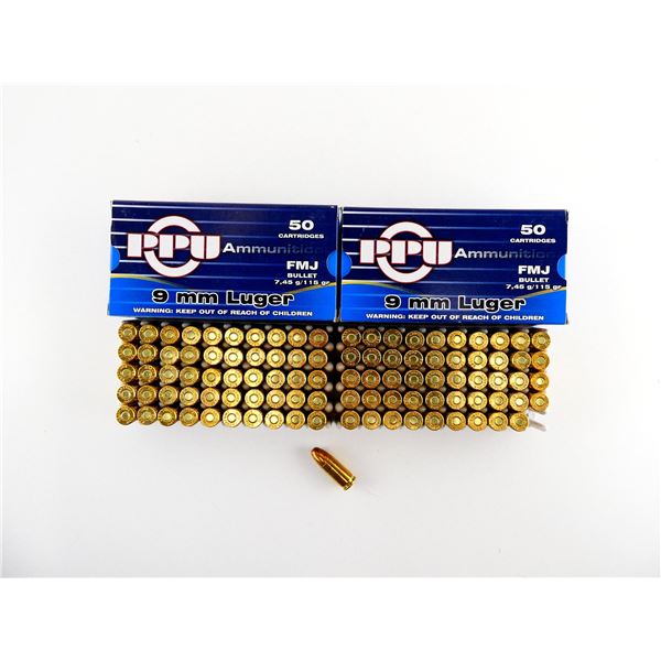 PPU 9MM LUGER AMMO LOT