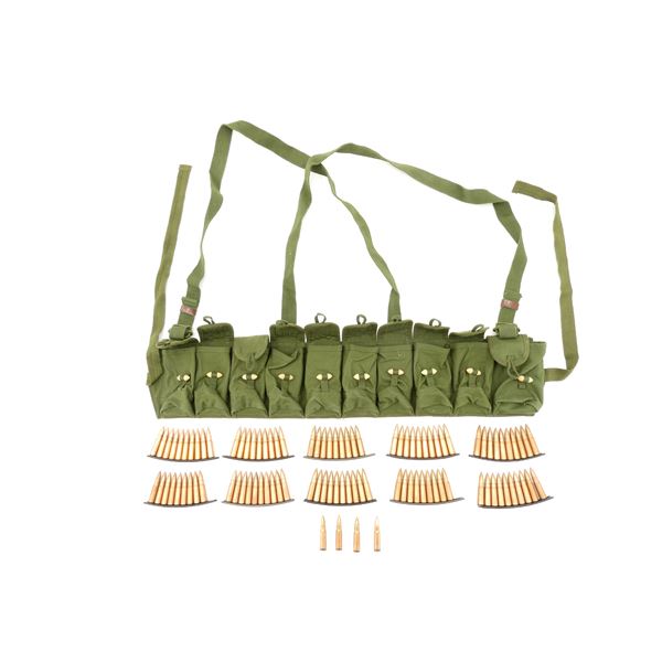 UNKNOWN MILITARY 7.62X39MM AMMO AND CHINESE SKS BANDOLIER LOT