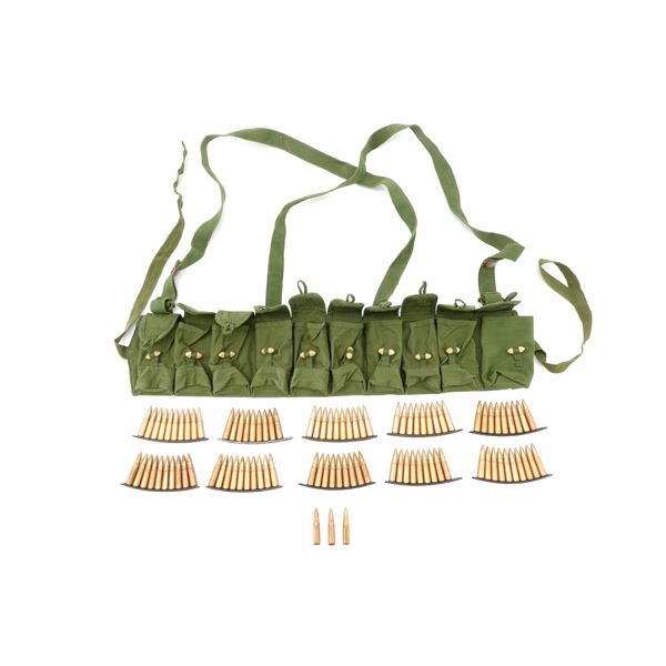 UNKNOWN MILITARY 7.62X39MM AMMO AND CHINESE SKS BANDOLIER LOT