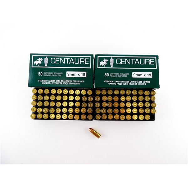CENTAURE FACTORY RELOADED 9X19MM AMMO LOT