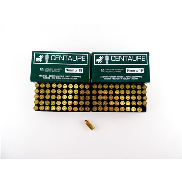 CENTAURE FACTORY RELOADED 9X19MM AMMO LOT
