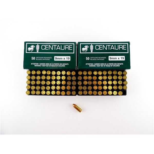 CENTAURE FACTORY RELOADED 9X19MM AMMO LOT