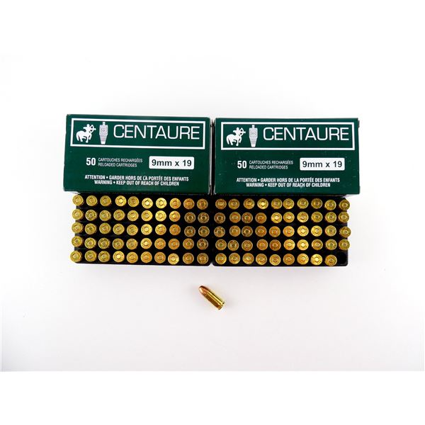 CENTAURE FACTORY RELOADED 9X19MM AMMO LOT