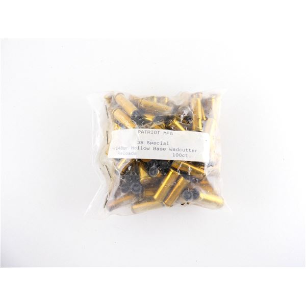 PATRIOT MFG FACTORY RELOADED .38 SPL AMMO LOT