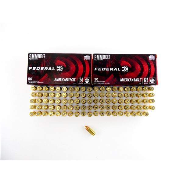 FEDERAL AMERICAN EAGLE 9MM LUGER AMMO LOT