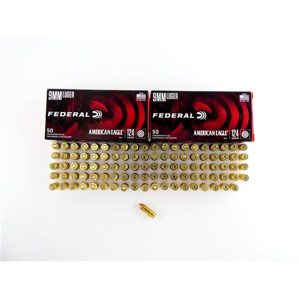 FEDERAL AMERICAN EAGLE 9MM LUGER AMMO LOT