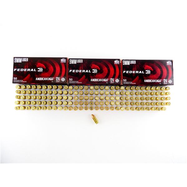 FEDERAL AMERICAN EAGLE 9MM LUGER AMMO LOT