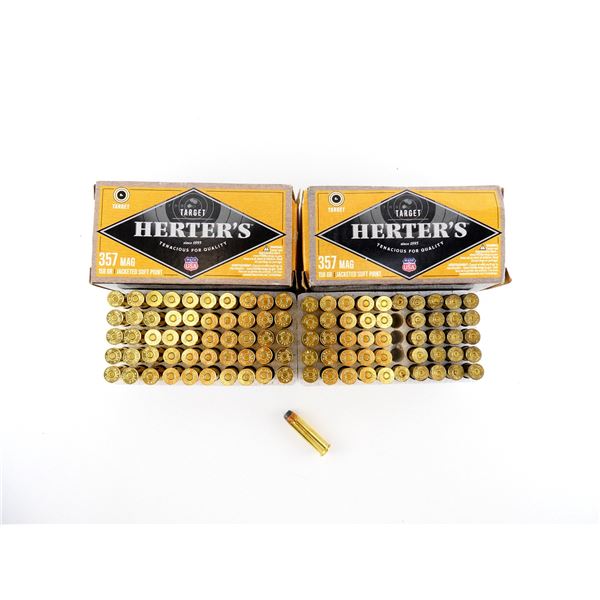 HERTER'S .357 MAGNUM AMMO AND NON-PRIMED BRASS CASES LOT