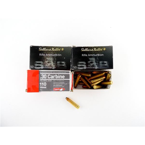 ASSORTED SELLIER & BELLOT / AGUILA .30 CARBINE AMMO LOT