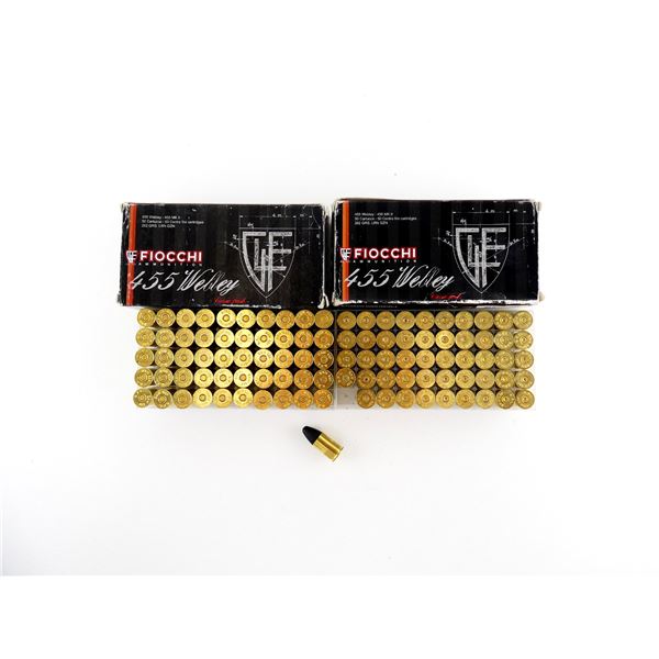 FIOCCHI .455 WEBLEY / .455 MK II AMMO AND NON-PRIMED BRASS CASES LOT