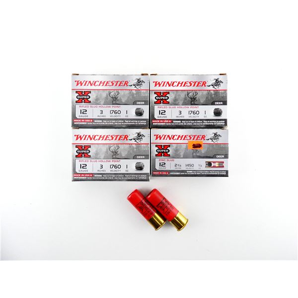 ASSORTED WINCHESTER 12 GAUGE 2 3/4" AND 3" SHOT SHELL AMMO LOT