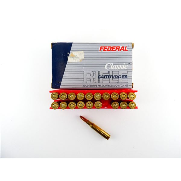 FEDERAL CLASSIC 7MM MAUSER AMMO AND NON-PRIMED BRASS CASES LOT