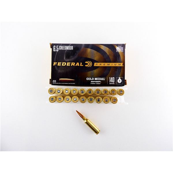 FEDERAL PREMIUM GOLD MEDAL 6.5 CREEDMOOR AMMO LOT