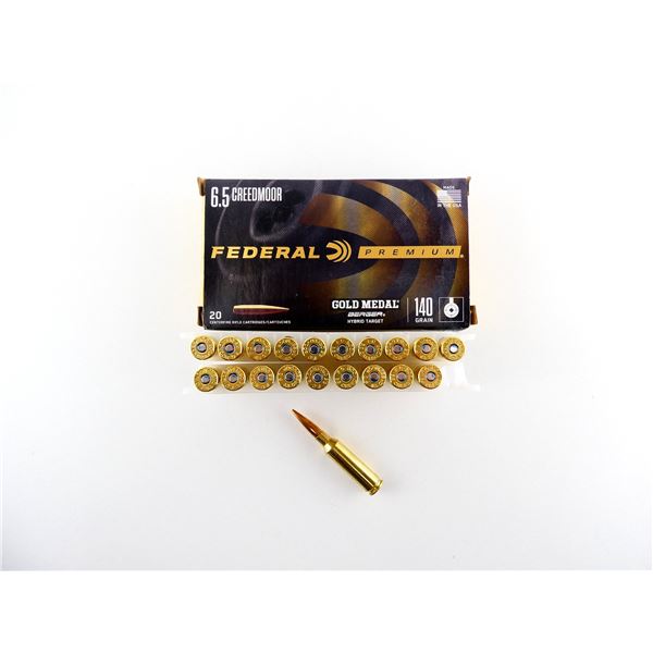 FEDERAL PREMIUM GOLD MEDAL 6.5 CREEDMOOR AMMO LOT