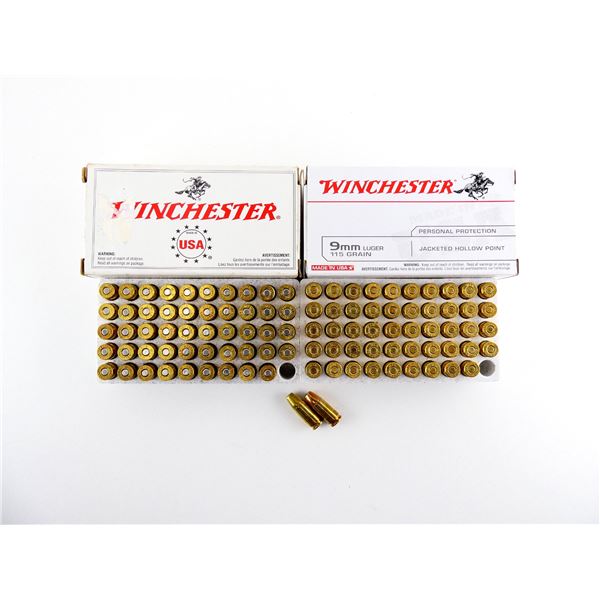 ASSORTED WINCHESTER 9MM LUGER AMMO LOT
