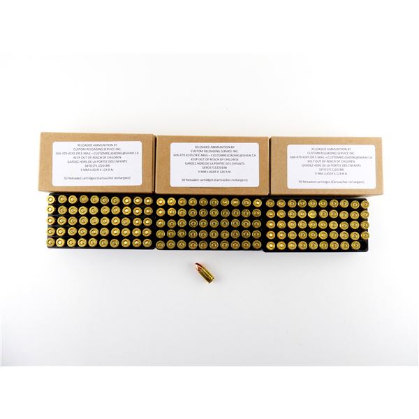 CUSTOM RELOADING 9MM LUGER AMMO LOT