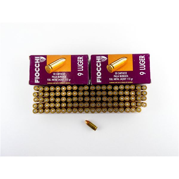 FIOCCHI 9MM LUGER AMMO LOT