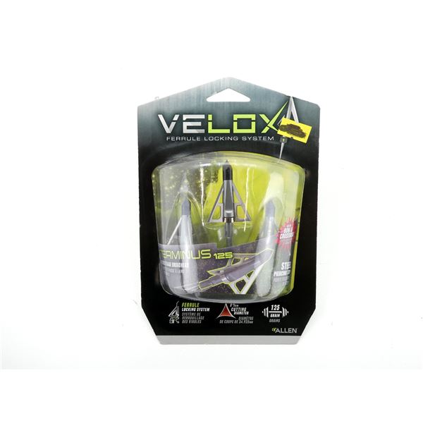 NEW VELOX ALLEN TERMINUS FIXED 3 BLADE BROADHEAD LOT