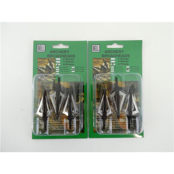 BELL ARCHERY FIXED BLADE BROADHEADS LOT