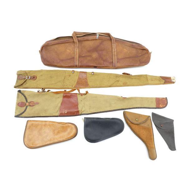 ASSORTED NON-PADDED RIFLE CASES AND SOFT PADDED / NON-PADDED HAND GUN CASES LOT