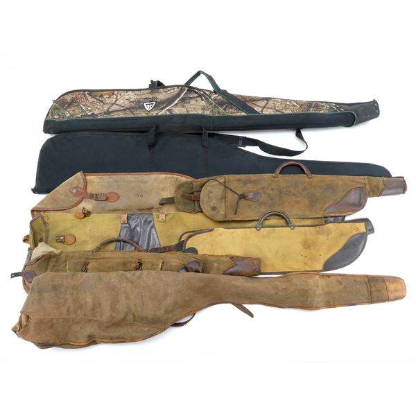 ASSORTED SOFT PADDED / NON-PADDED RIFLE CASES AND NON-PADDED TAKE DOWN GUN ACSES LOT