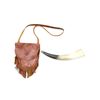 Image 1 : BLACK POWDER HORN AND POSSIBLES BAG LOT