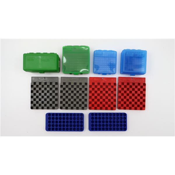 ASSORTED PLASTIC AMMO CONTAINERS AND LOADING TRAYS LOT