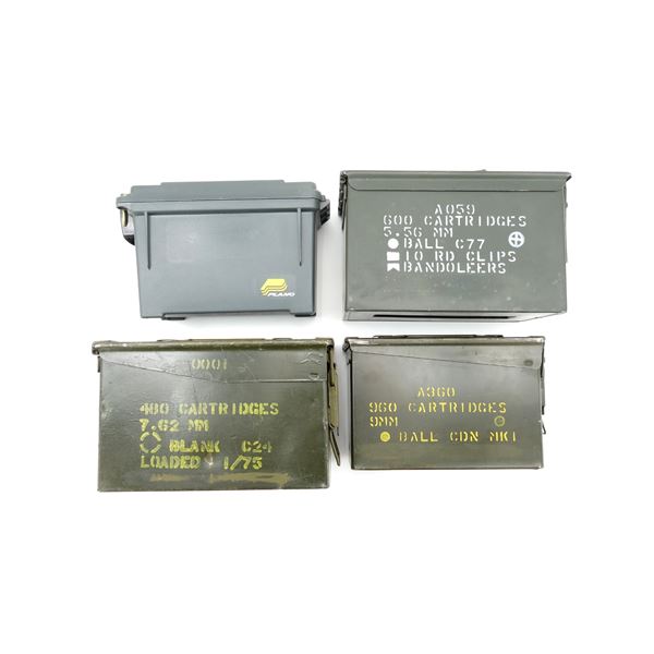 ASSORTED METAL / PLASTIC AMMO TIN LOT