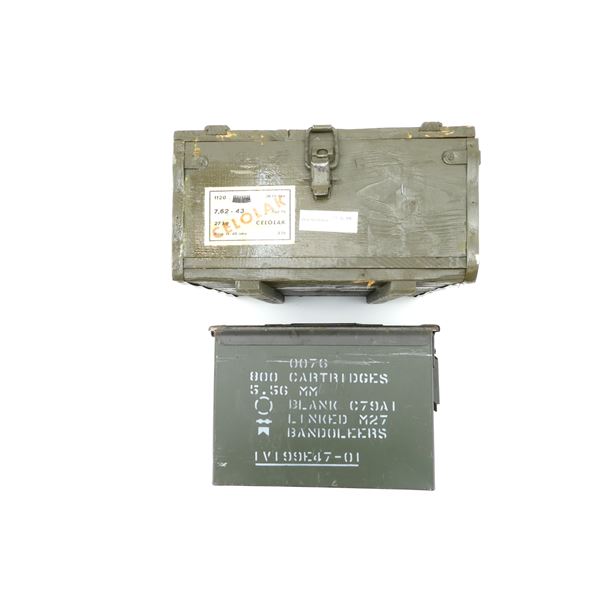 ASSORTED METAL AMMO TIN / WOODEN CRATE LOT