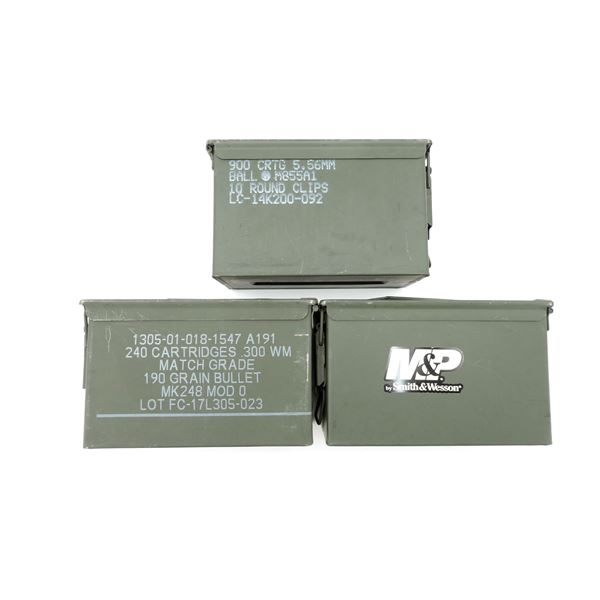 ASSORTED METAL AMMO TIN LOT