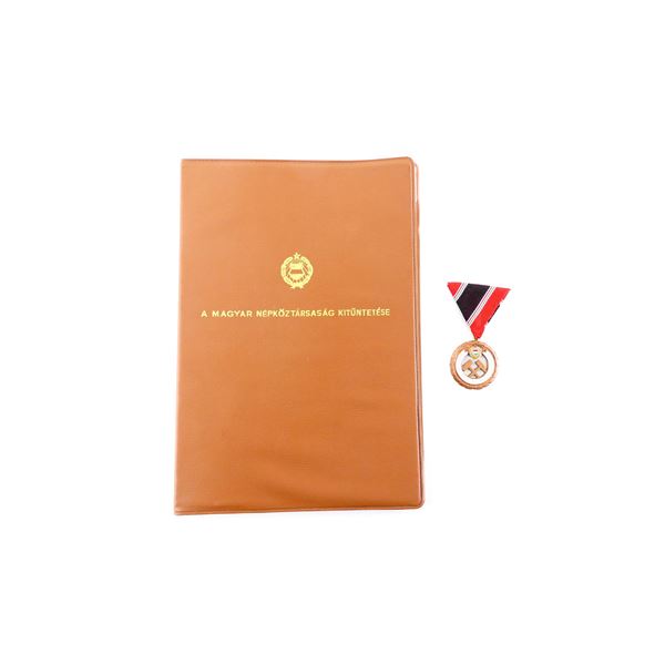 HUNGARIAN MINER'S SERVICE MEDAL WITH CERTIFICATE