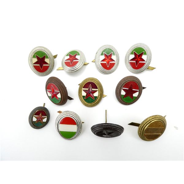 ASSORTED HUNGARIAN ENLISTED MEN'S / OFFICER'S CAP BADGE LOT