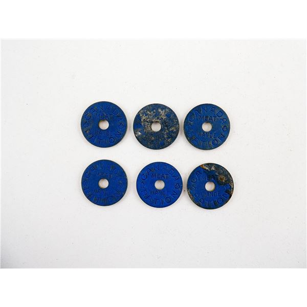 WWII CANADIAN MEAT RATION TOKENS