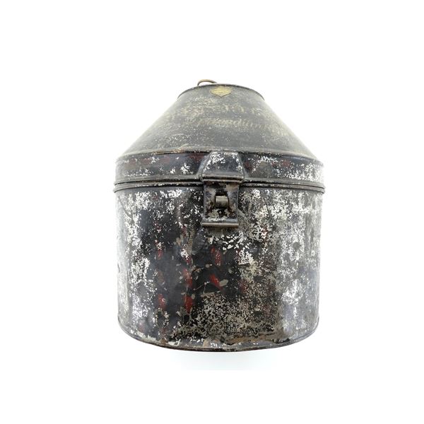 EARLY 1900'S NAMED 22ND CANADIAN REGIMENT HEAD WEAR STORAGE TIN