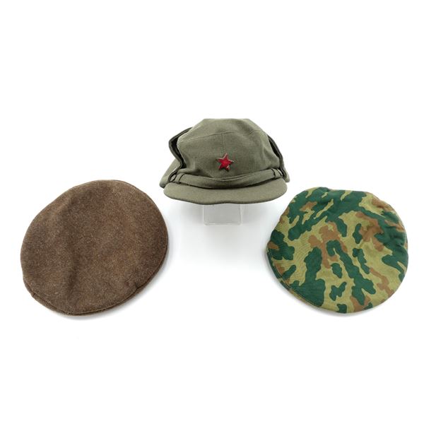 YUGOSLAVIAN / BULGARIAN / UKRAINIAN MILITARY FIELD CAP AND BERET LOT