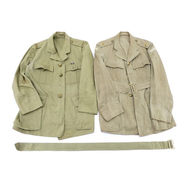 WWII ERA CANADIAN MILITARY KHAKI DRILL TUNIC LOT
