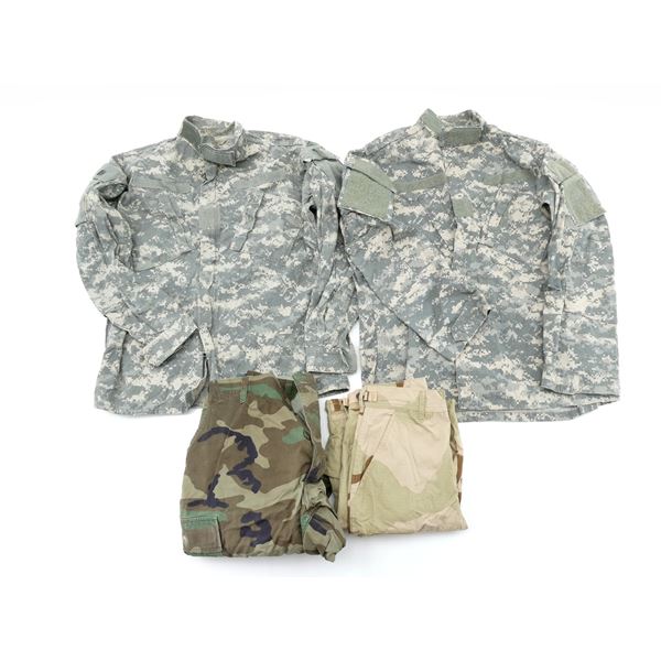 ASSORTED U.S. MILITARY CAMO COMBAT SHORTS / SHIRTS LOT