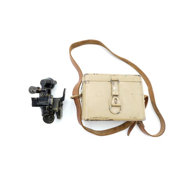 WWII GERMAN MILITARY MG 34 OPTICAL SIGHT CASE AND 1931 FRENCH MILITARY BRANDT 81 MM MORTAR SIGHT LOT