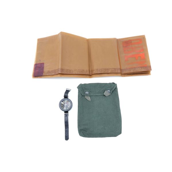 WWII GERMAN MILITARY STYLE GAS SHEET WITH BAG, ETC. LOT