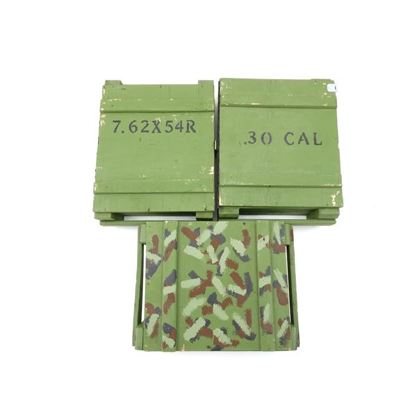 ASSORTED MILITARY WOODEN AMMO CRATE LOT