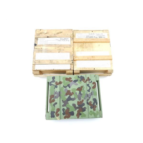 ASSORTED MILITARY WOODEN AMMO CRATE LOT